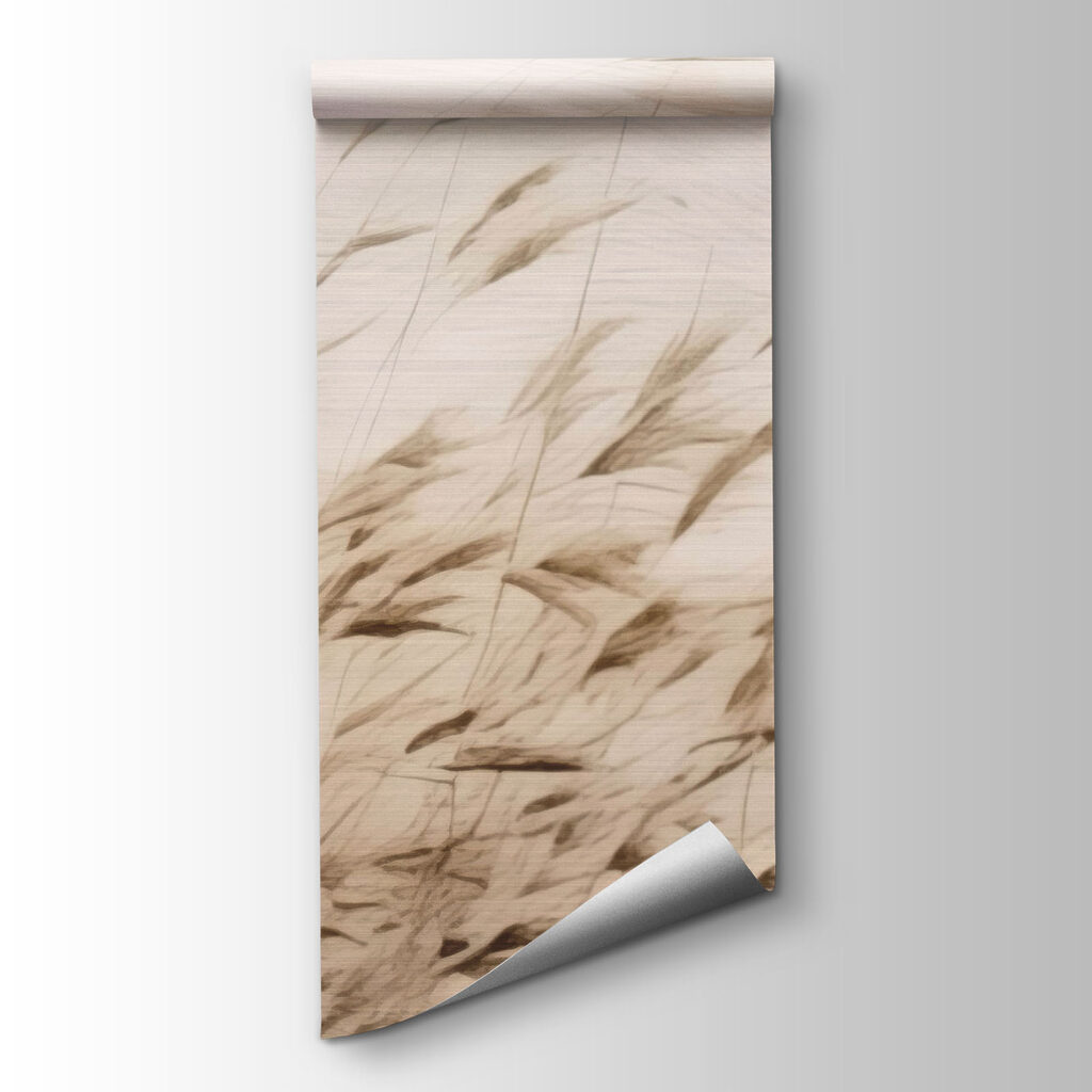 Grasgolven onder witte nevel — productweergave