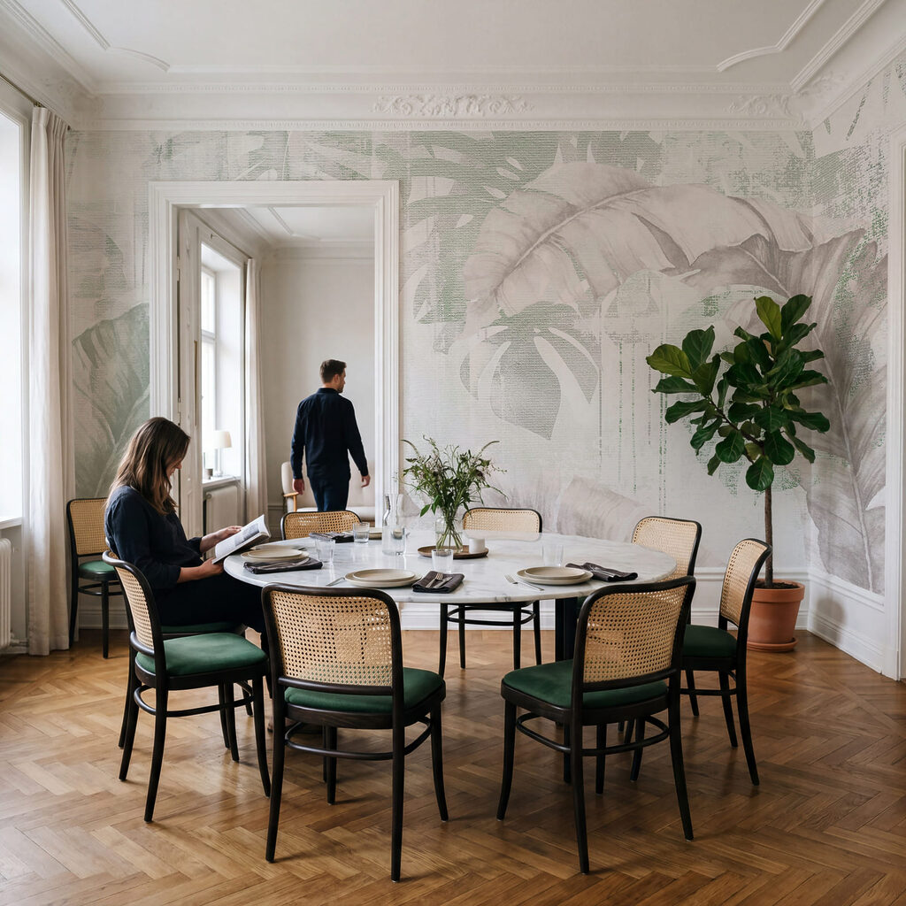 Tropenbladeren op verweerde achtergrond — interieur 2