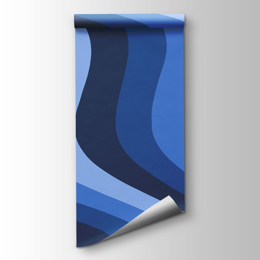 Blauwe en witte golvende lijnen — productweergave