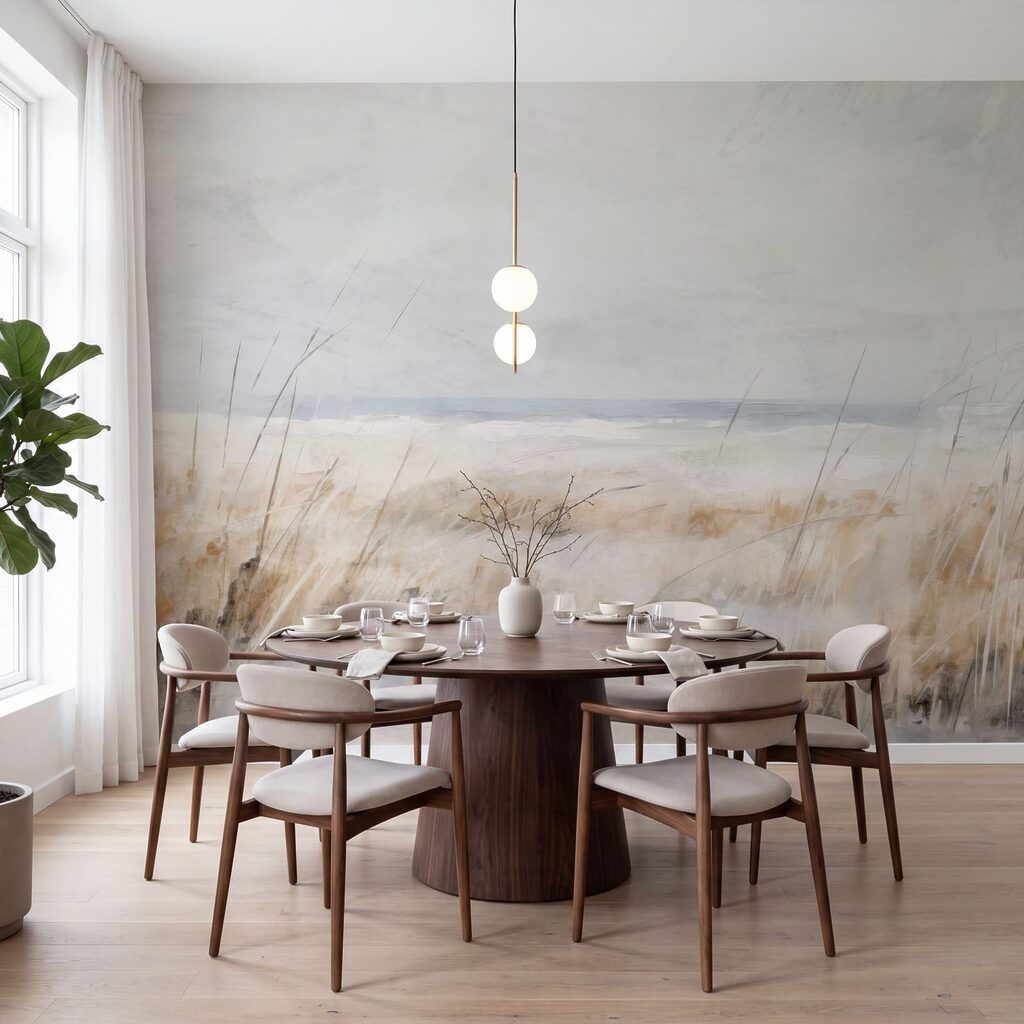 Schilderij van een strand met hoog gras — interieur 3