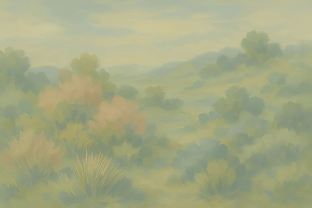 Groene vallei in pastelverf — volledig ontwerp