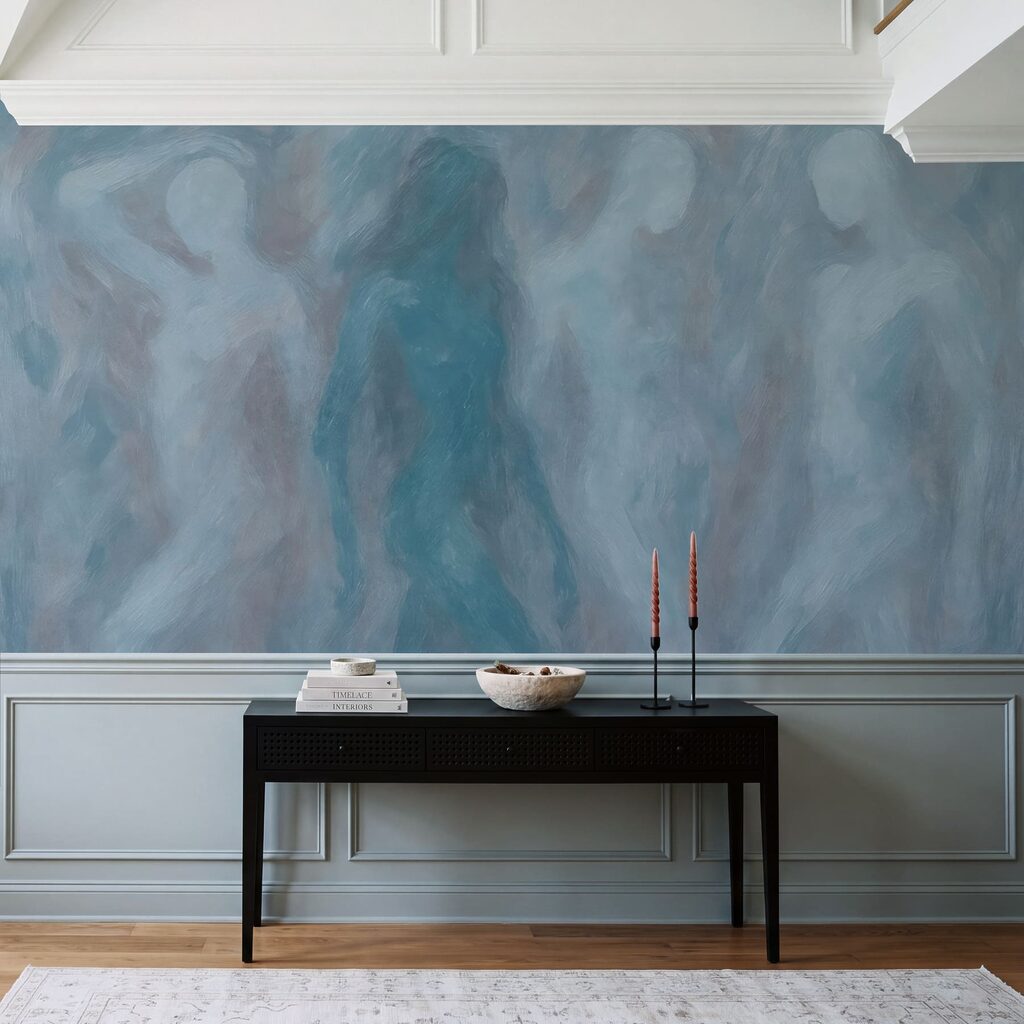 Een groep mensen in een grijze kamer — interieur 2