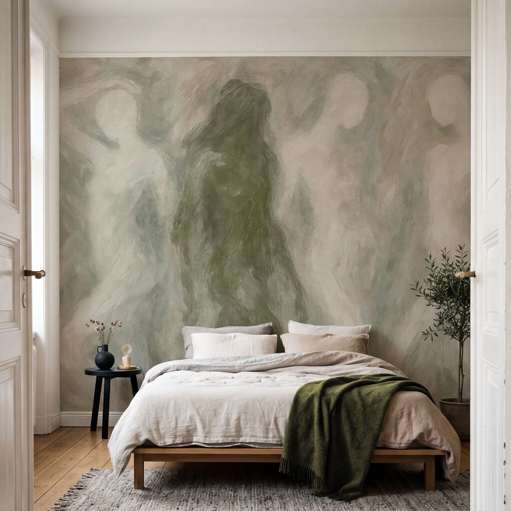 Een groep mensen in een grijs-witte kamer — interieur 1