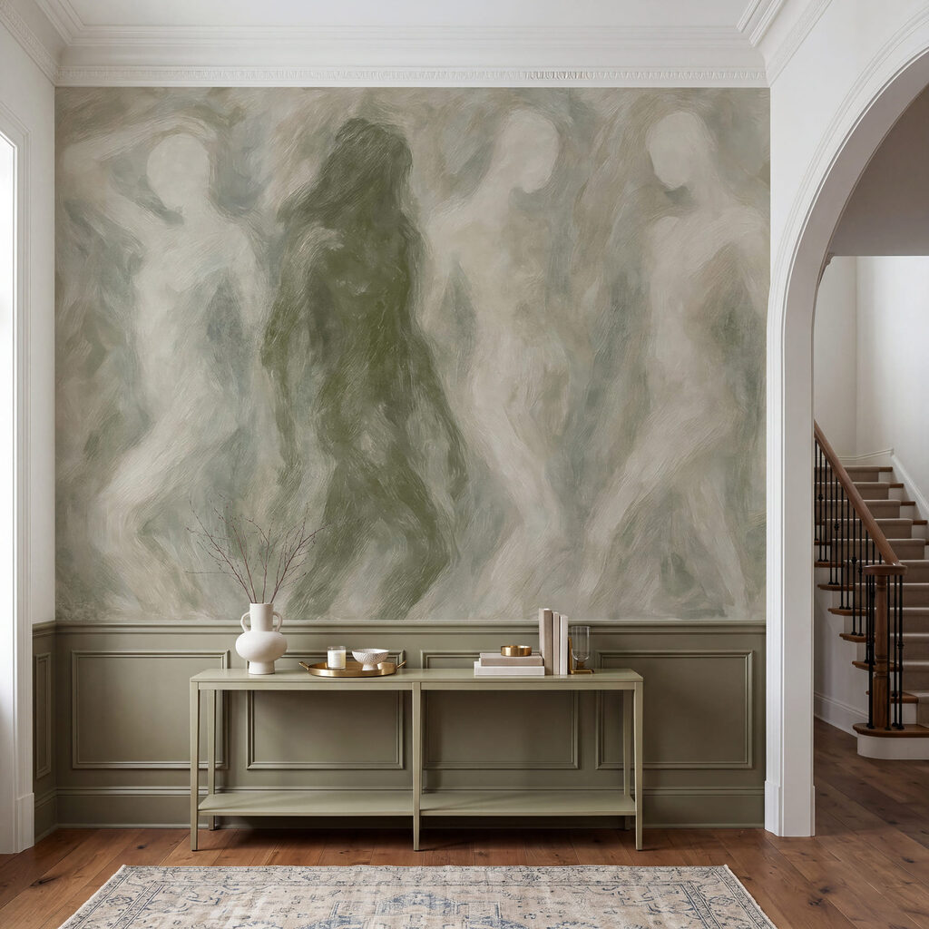 Een groep mensen in een grijs-witte kamer — interieur 3