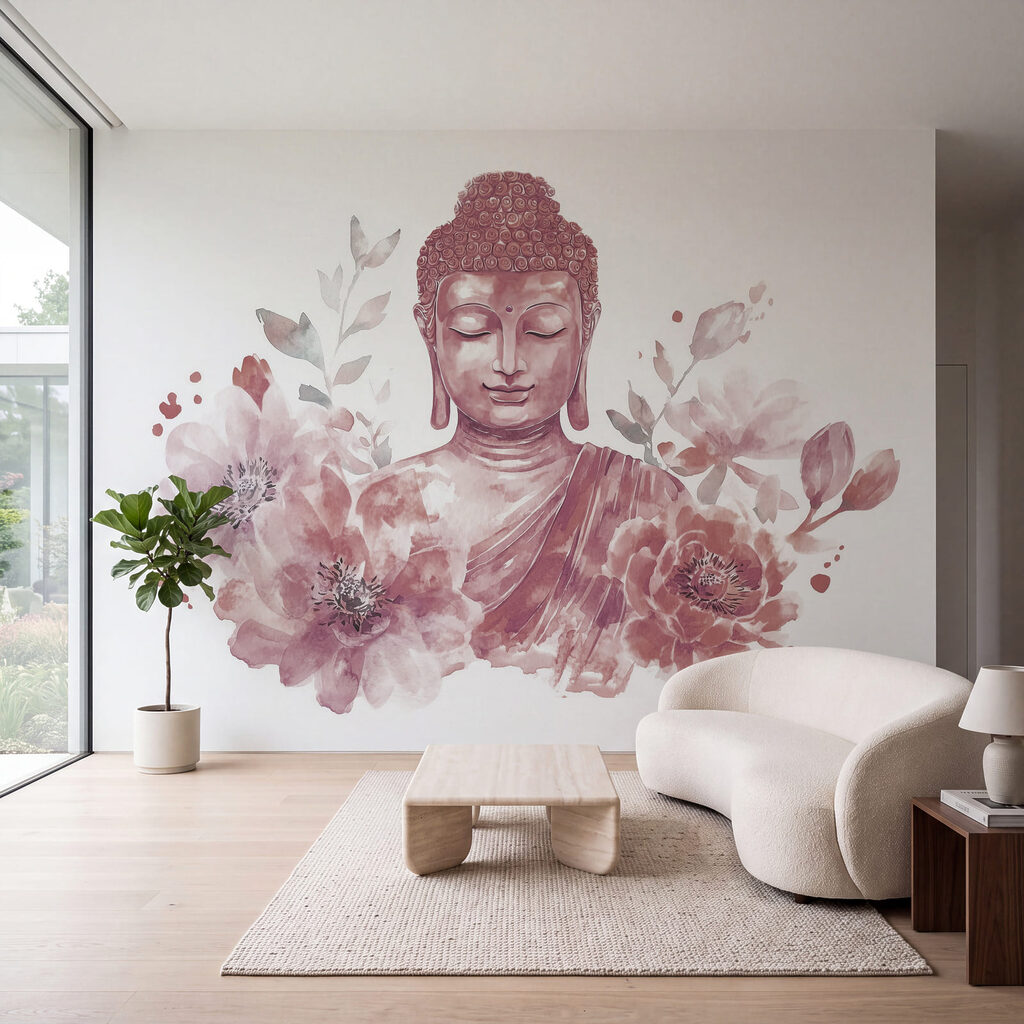 Boeddha tussen volle bloemen — interieur 3