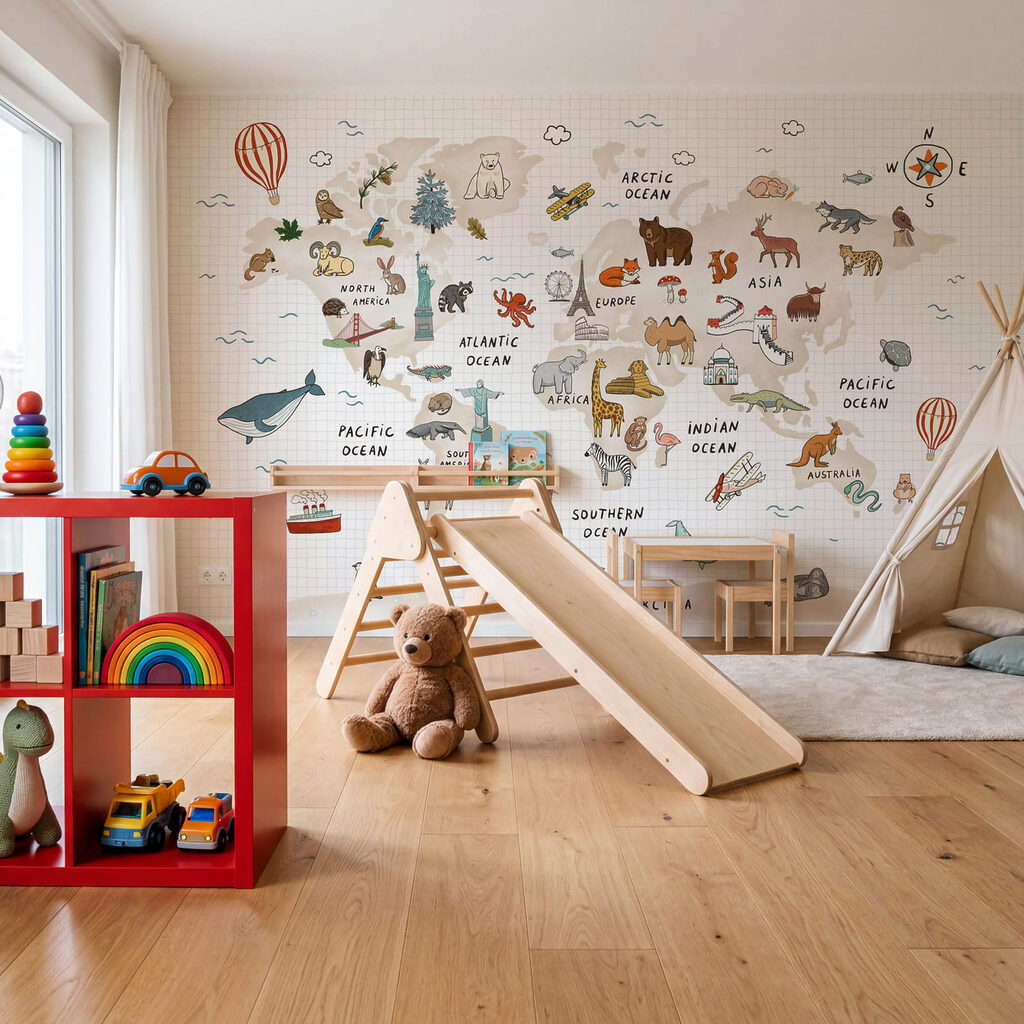Dierenkaart met kleine reisroutes — interieur 3