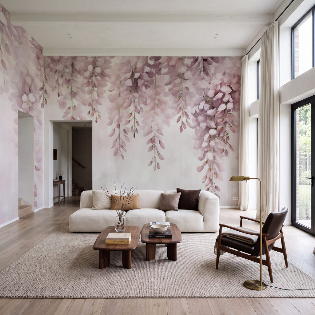 Verfijnde bloemen in zachte pasteltinten — interieur 1