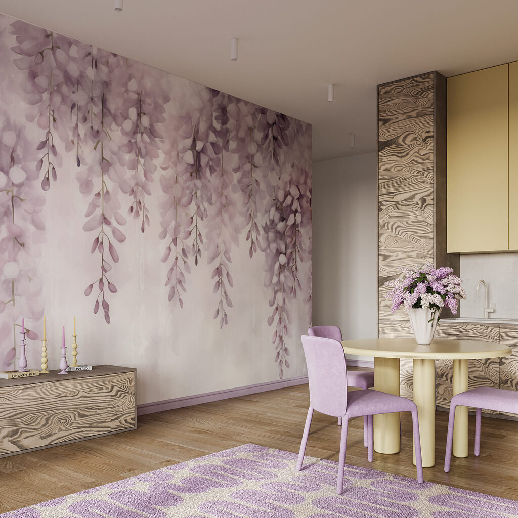 Verfijnde bloemen in zachte pasteltinten — interieur 3