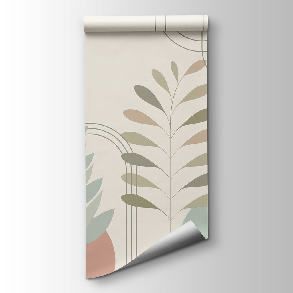 Abstract botanisch ontwerp met zachte kleuren — productweergave