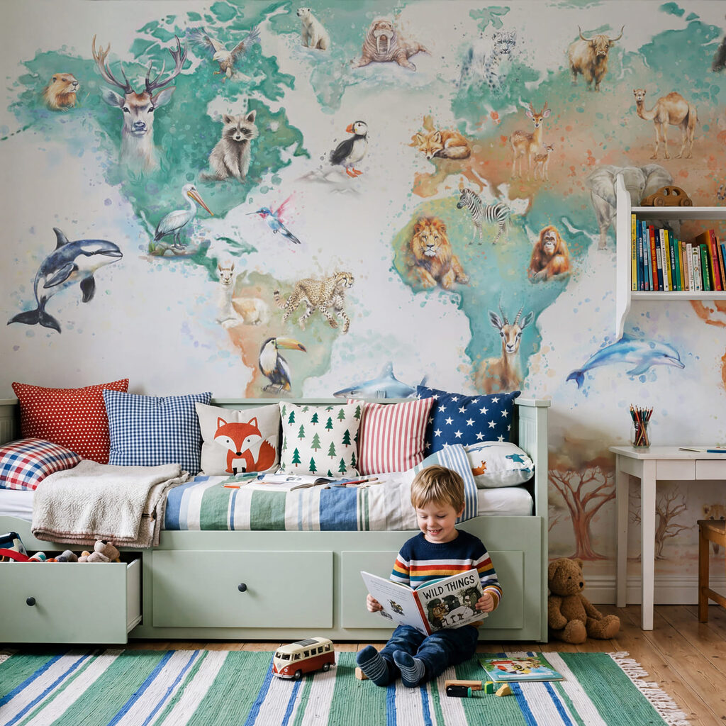 Werelddieren op een kleurkaart — interieur 2