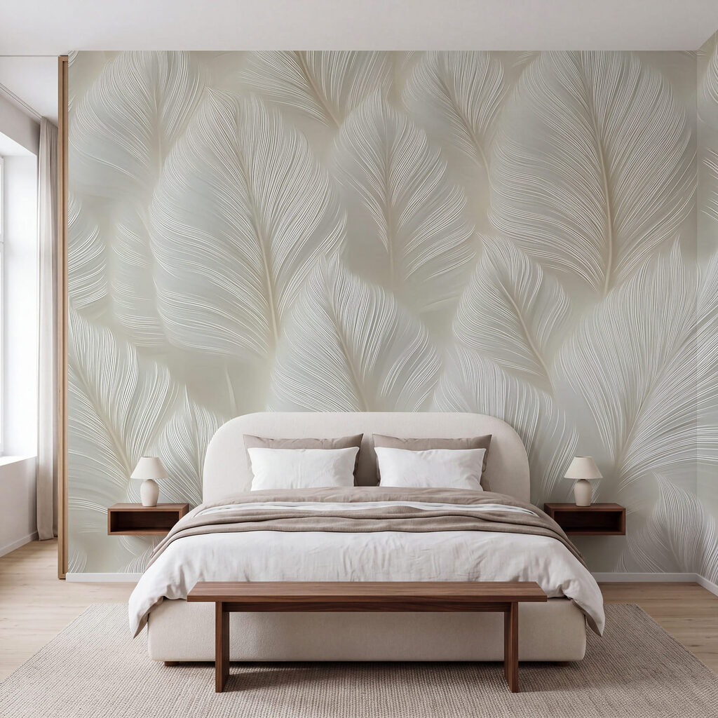 Witte veren in ochtendlicht — interieur 2
