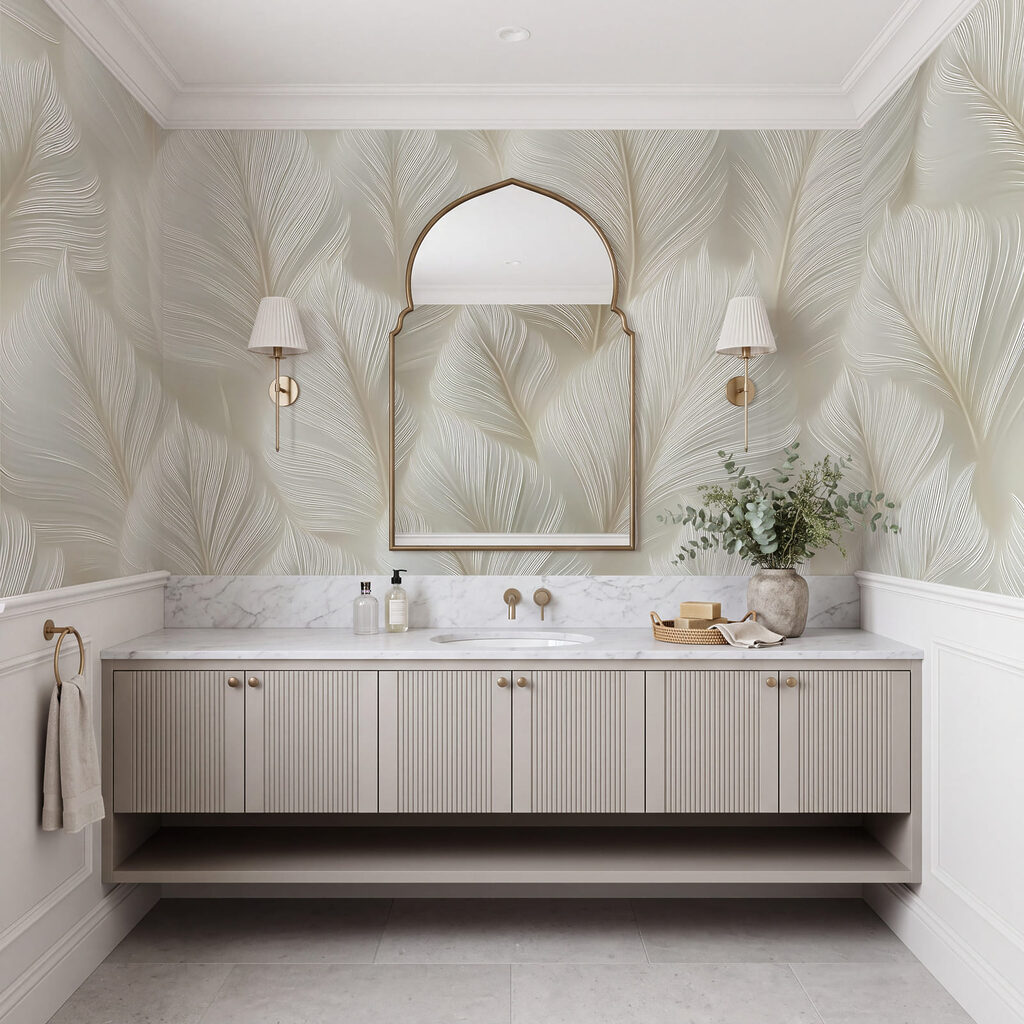 Witte veren in ochtendlicht — interieur 3