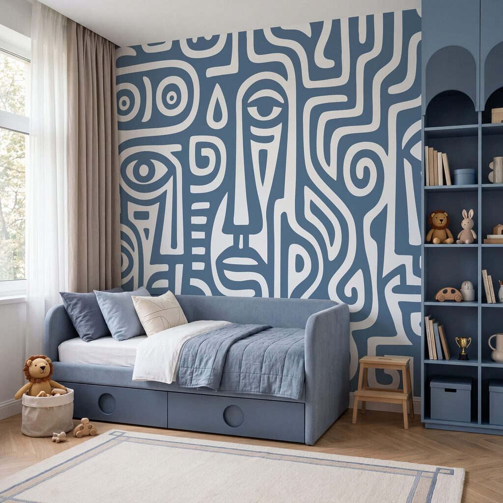 Patroon van gezichten en lijnen — interieur 3