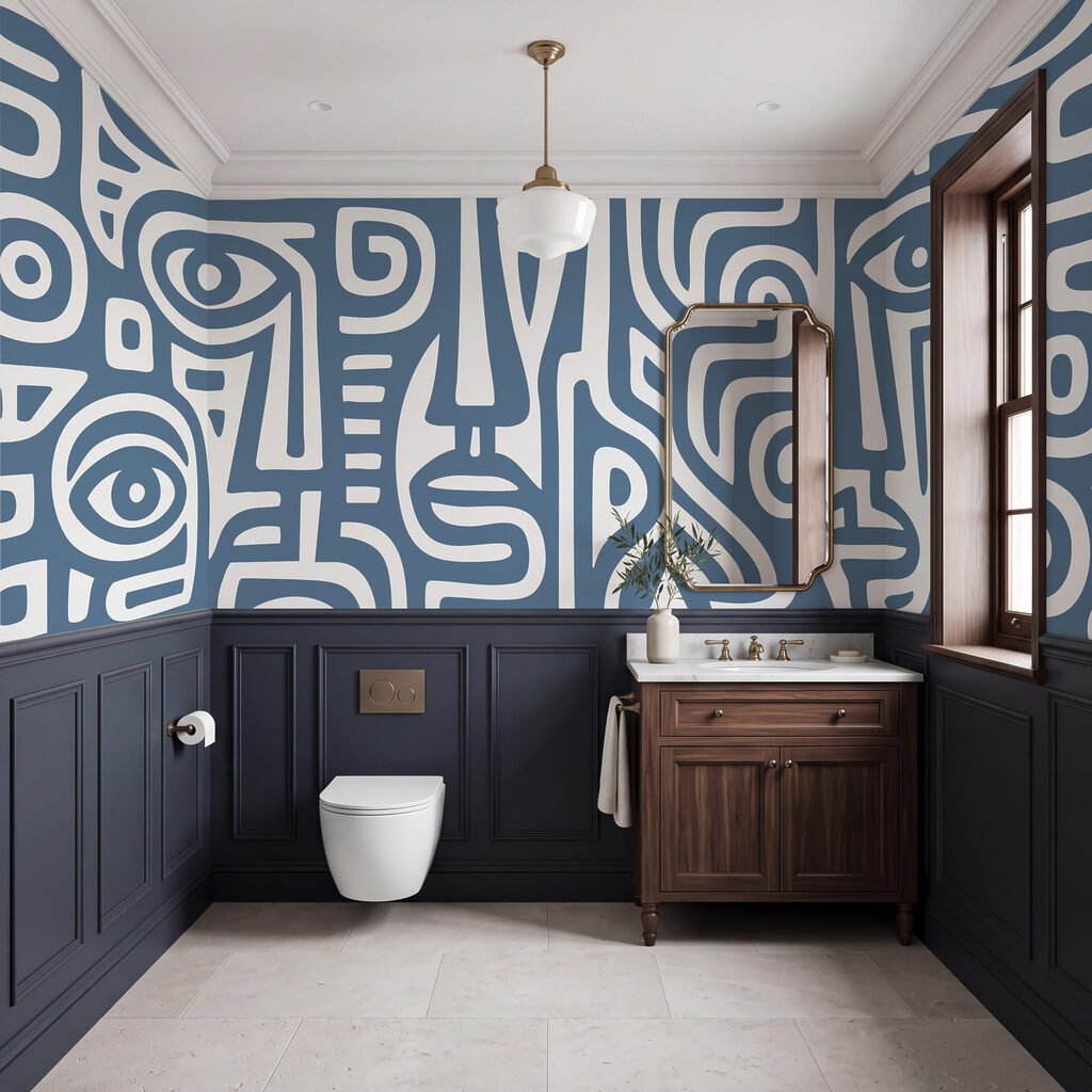 Patroon van gezichten en lijnen — interieur 1