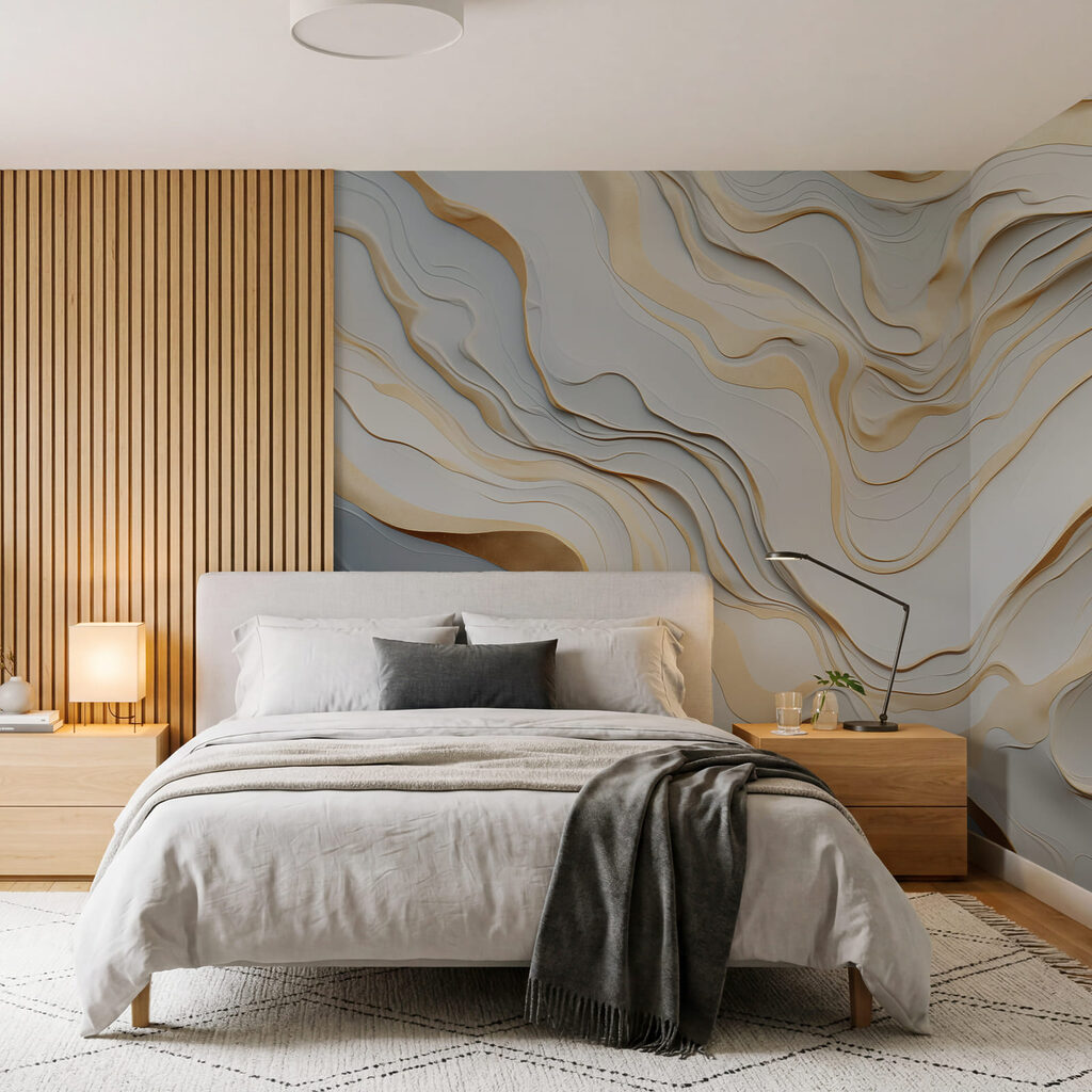 Abstracte golven in lichte tinten — interieur 2