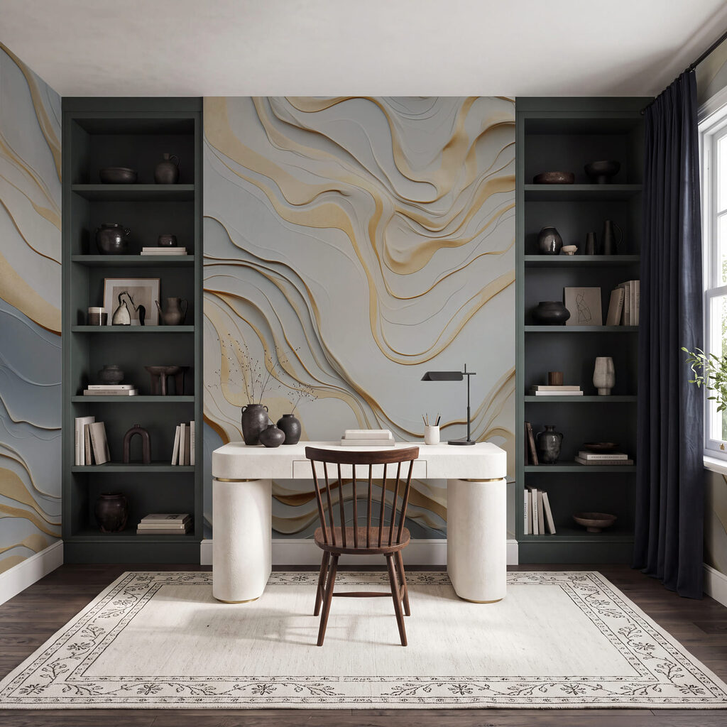 Abstracte golven in lichte tinten — interieur 3