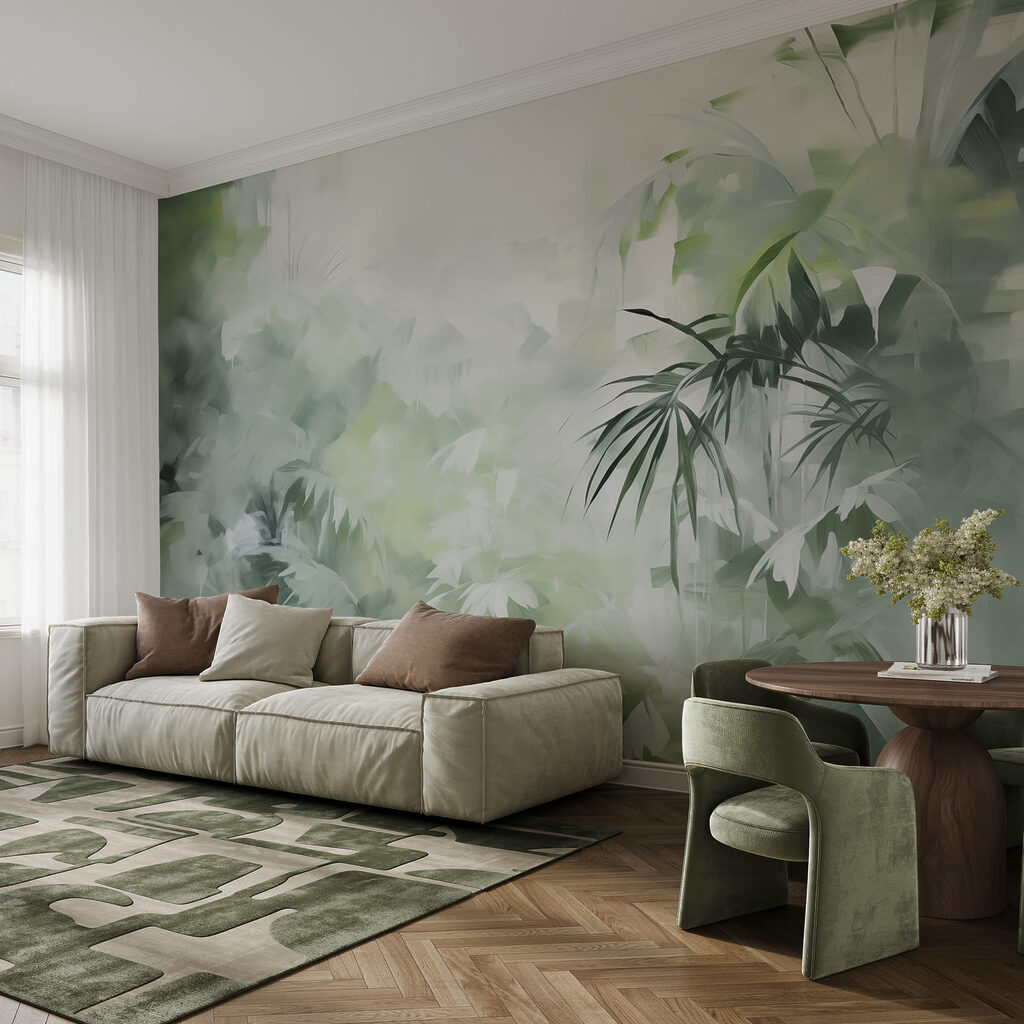 Groen bos in verfsporen — interieur 2