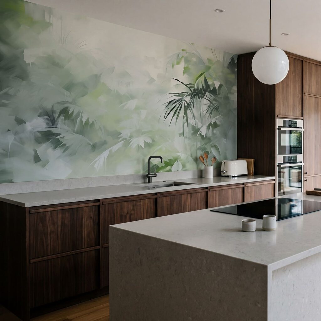 Groen bos in verfsporen — interieur 3