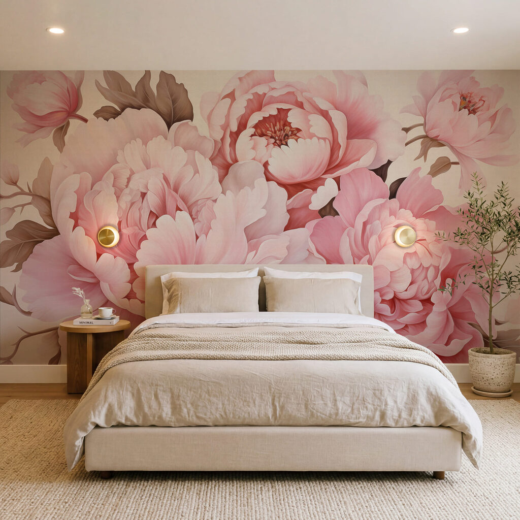 Groep roze bloemen — interieur 2