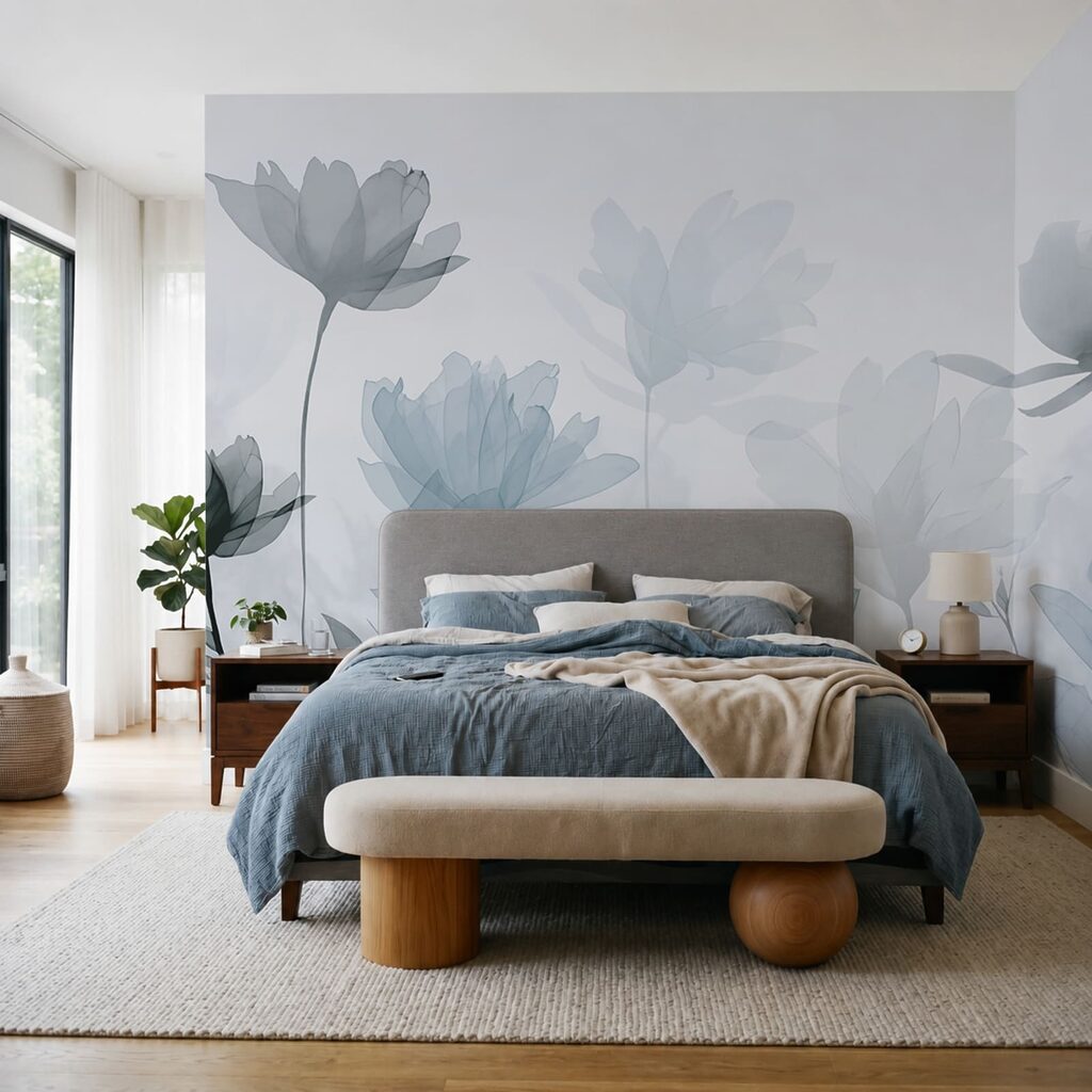 Doorzichtige bloemen met bladeren — interieur 2