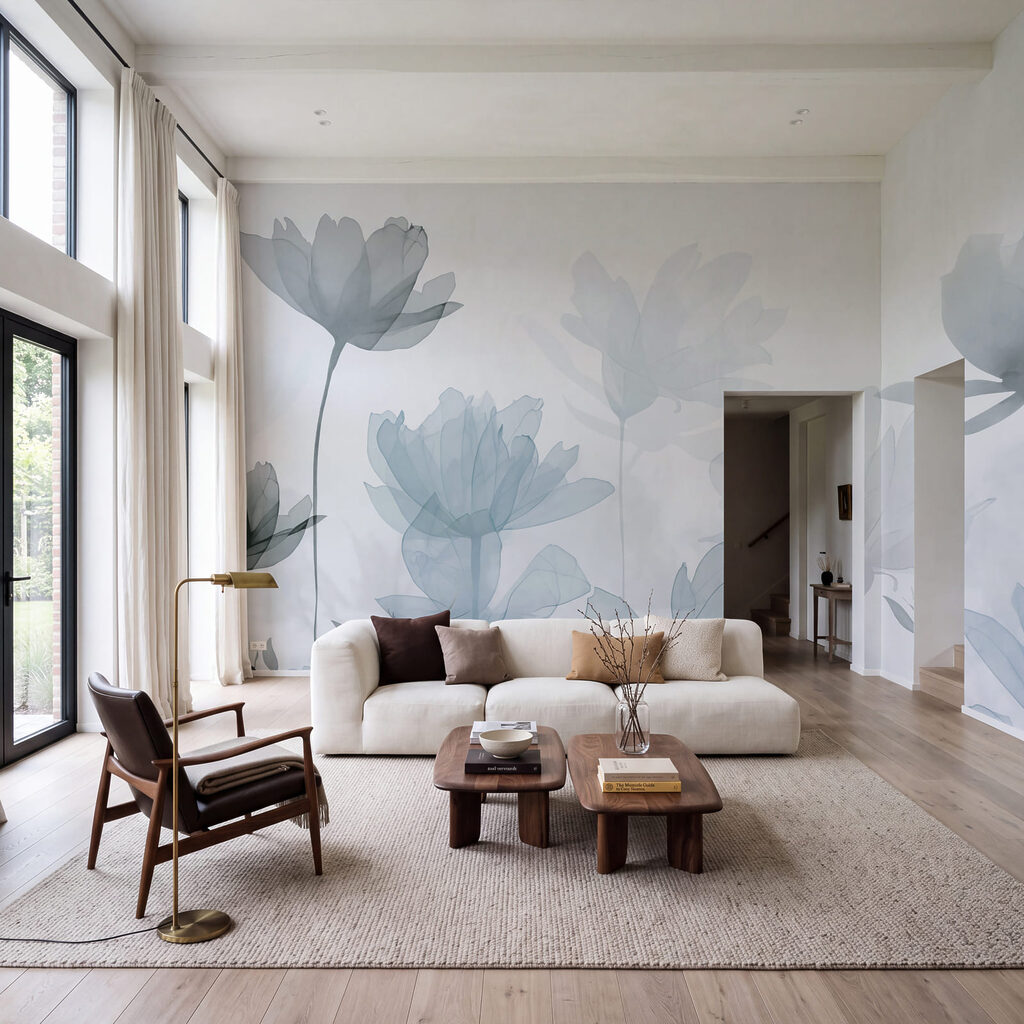 Doorzichtige bloemen met bladeren — interieur 3