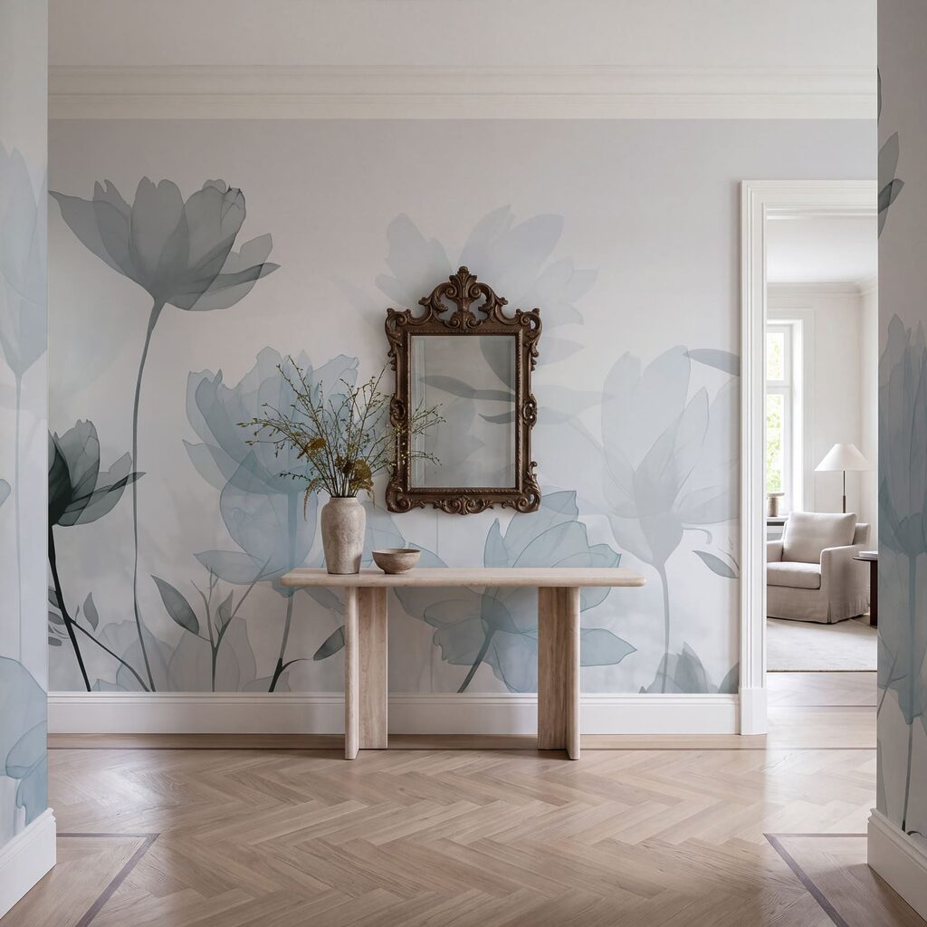 Doorzichtige bloemen met bladeren — interieur 1