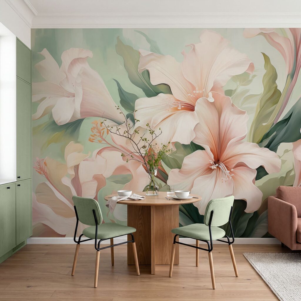 Verfijnde bloemen in zachte tinten — interieur 3