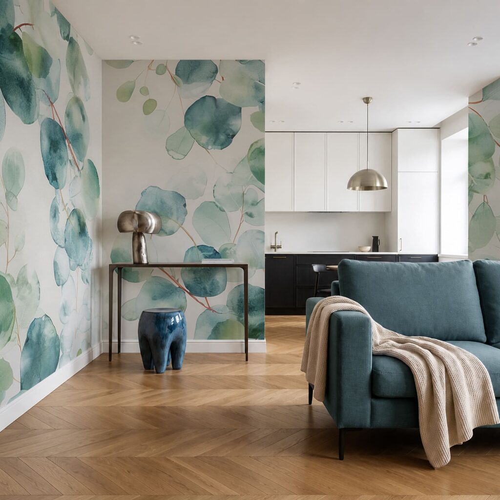 Ronde blaadjes in waterverf — interieur 2