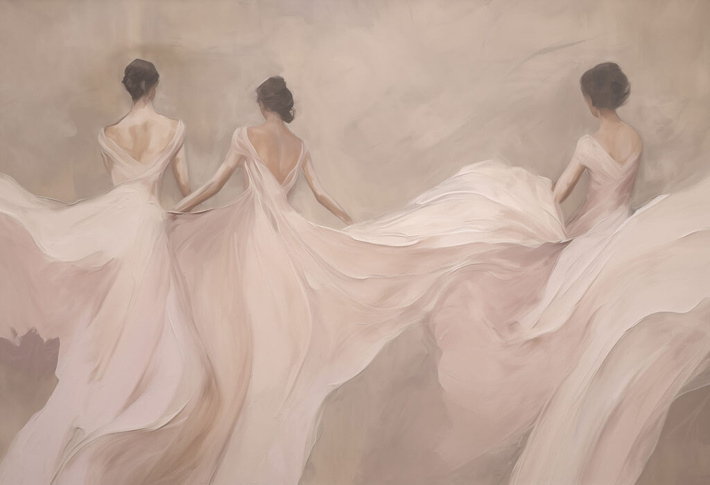 Drie danseressen in roze — volledig ontwerp