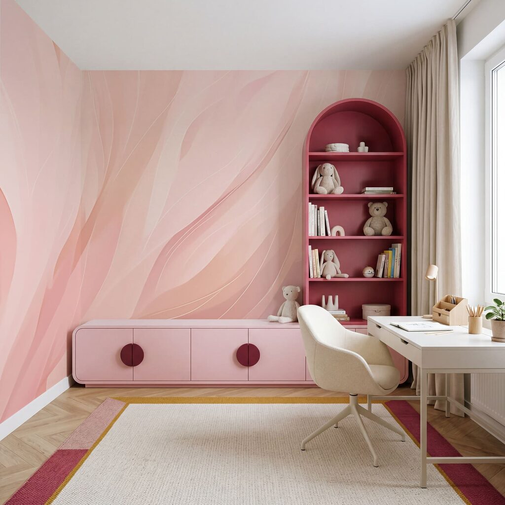 Roze vegen als veren — interieur 3