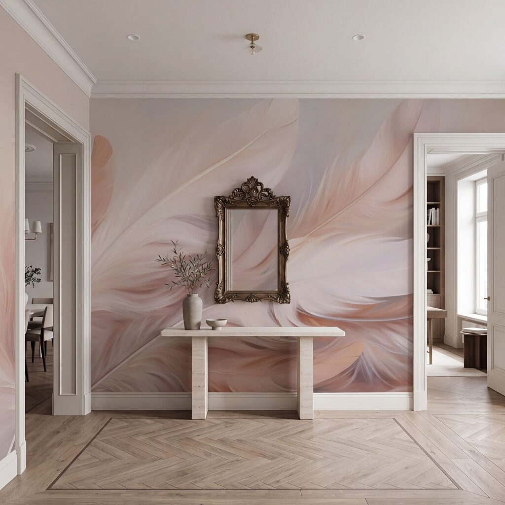 Fijne veren in zachte pasteltinten — interieur 1
