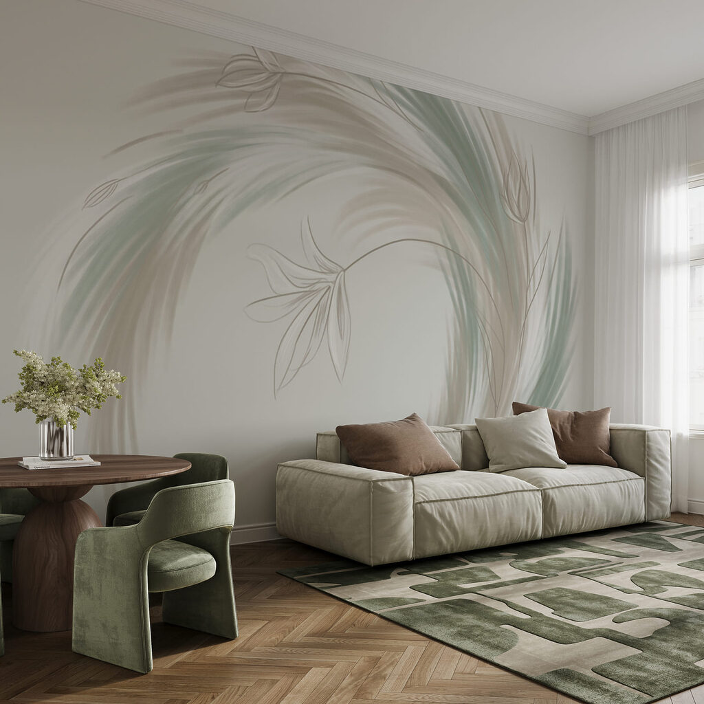 Groene veren draaien rond — interieur 2