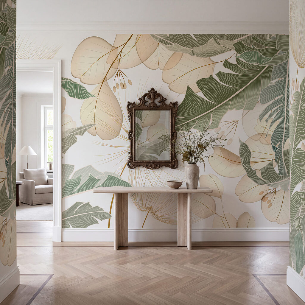 Palmbladeren met lichte contouren — interieur 2
