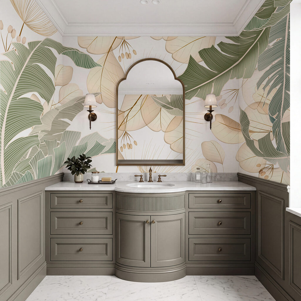 Palmbladeren met lichte contouren — interieur 3