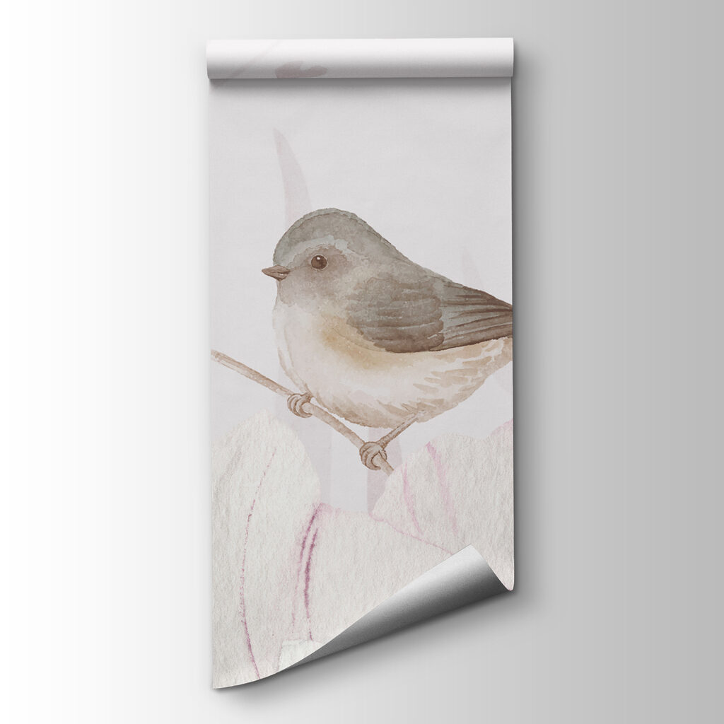 Schilderij van bloemen en vogels — productweergave