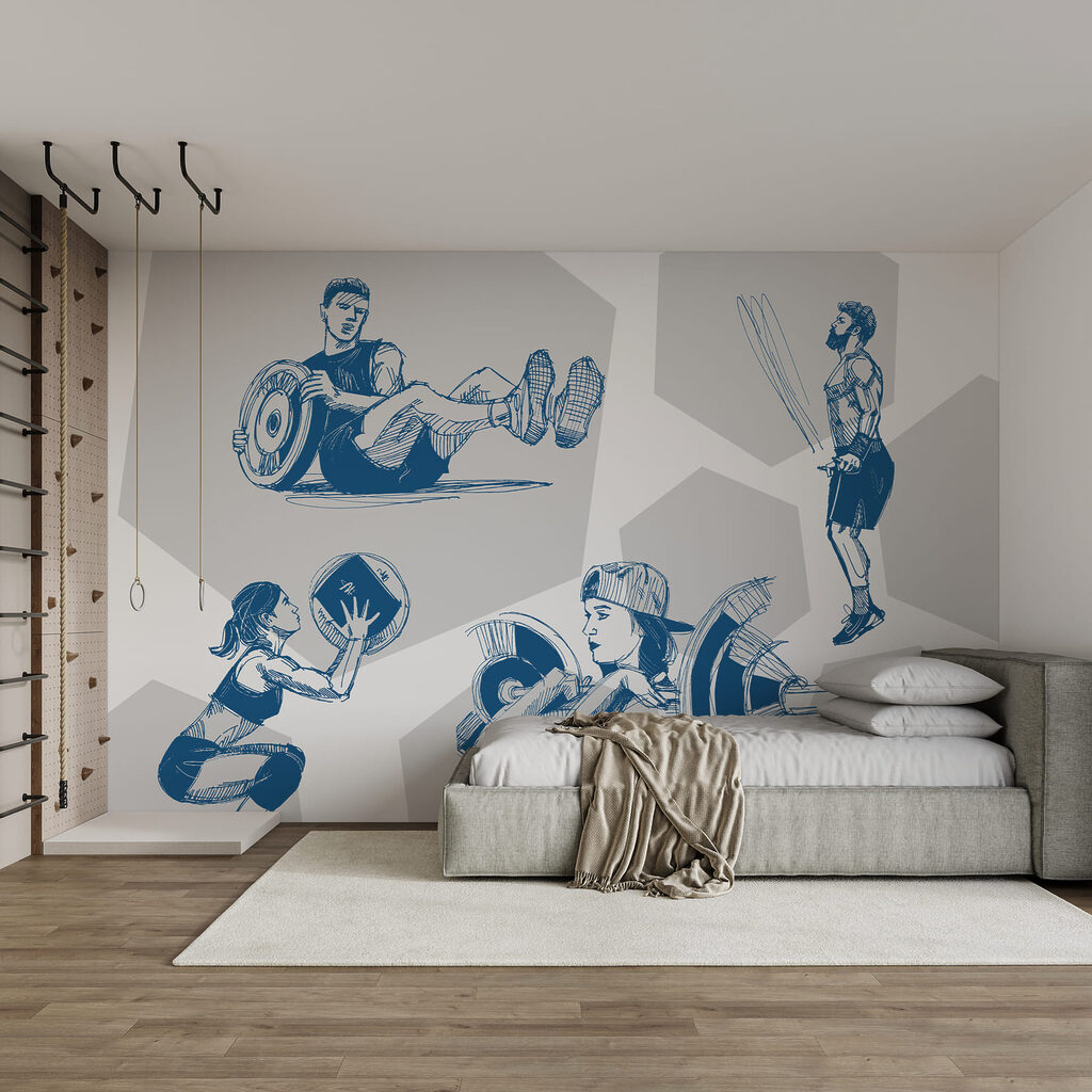 Collage van foto's van een man en een vrouw die squats doen — interieur 2