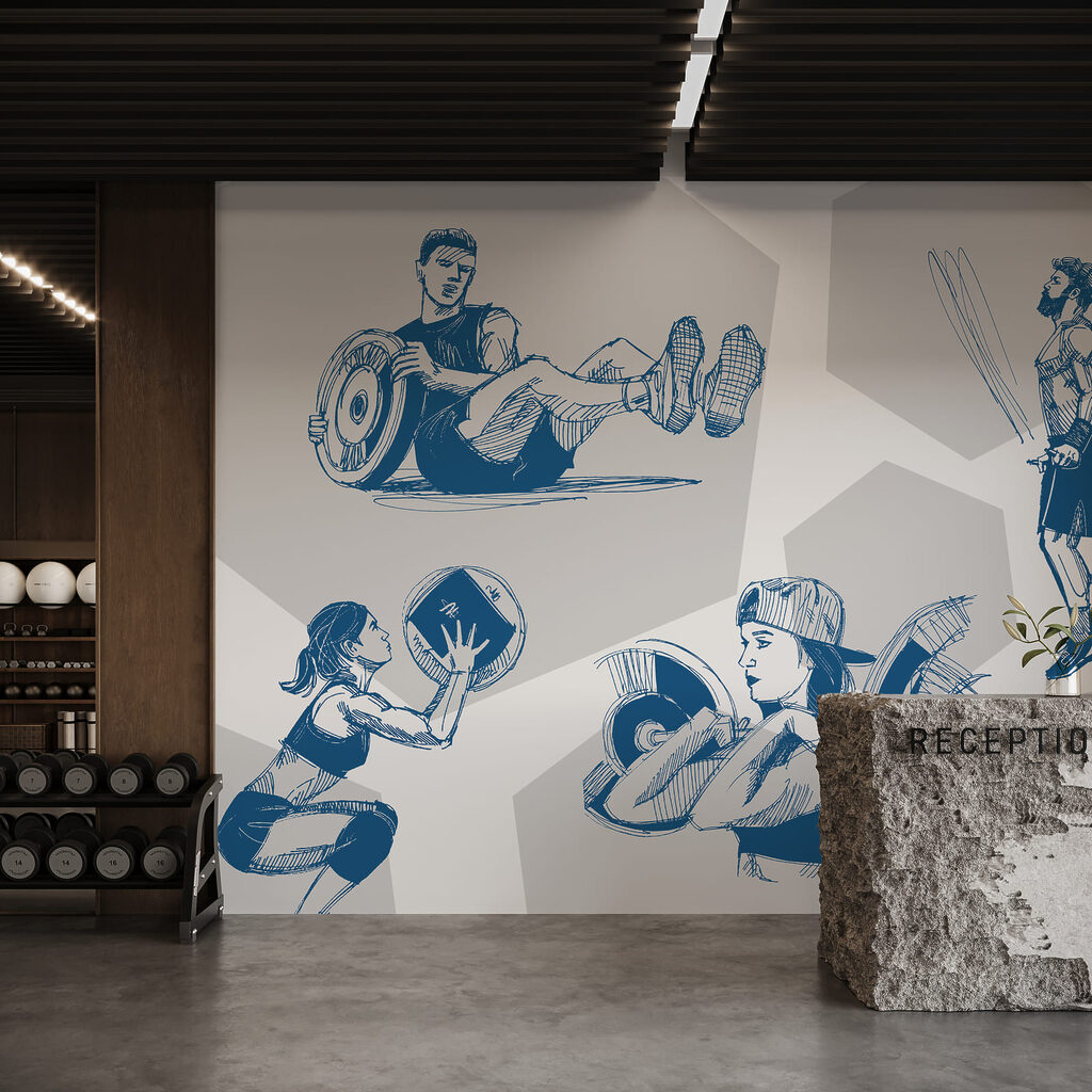 Collage van foto's van een man en een vrouw die squats doen — interieur 1