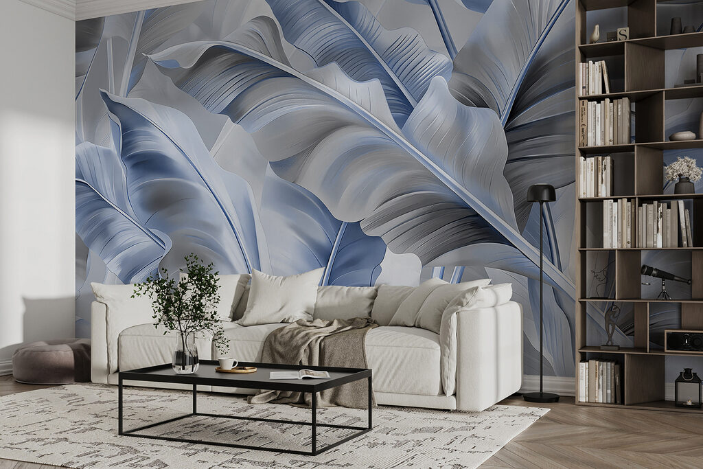 Elegant bladgroen in zachte tinten in een interieur