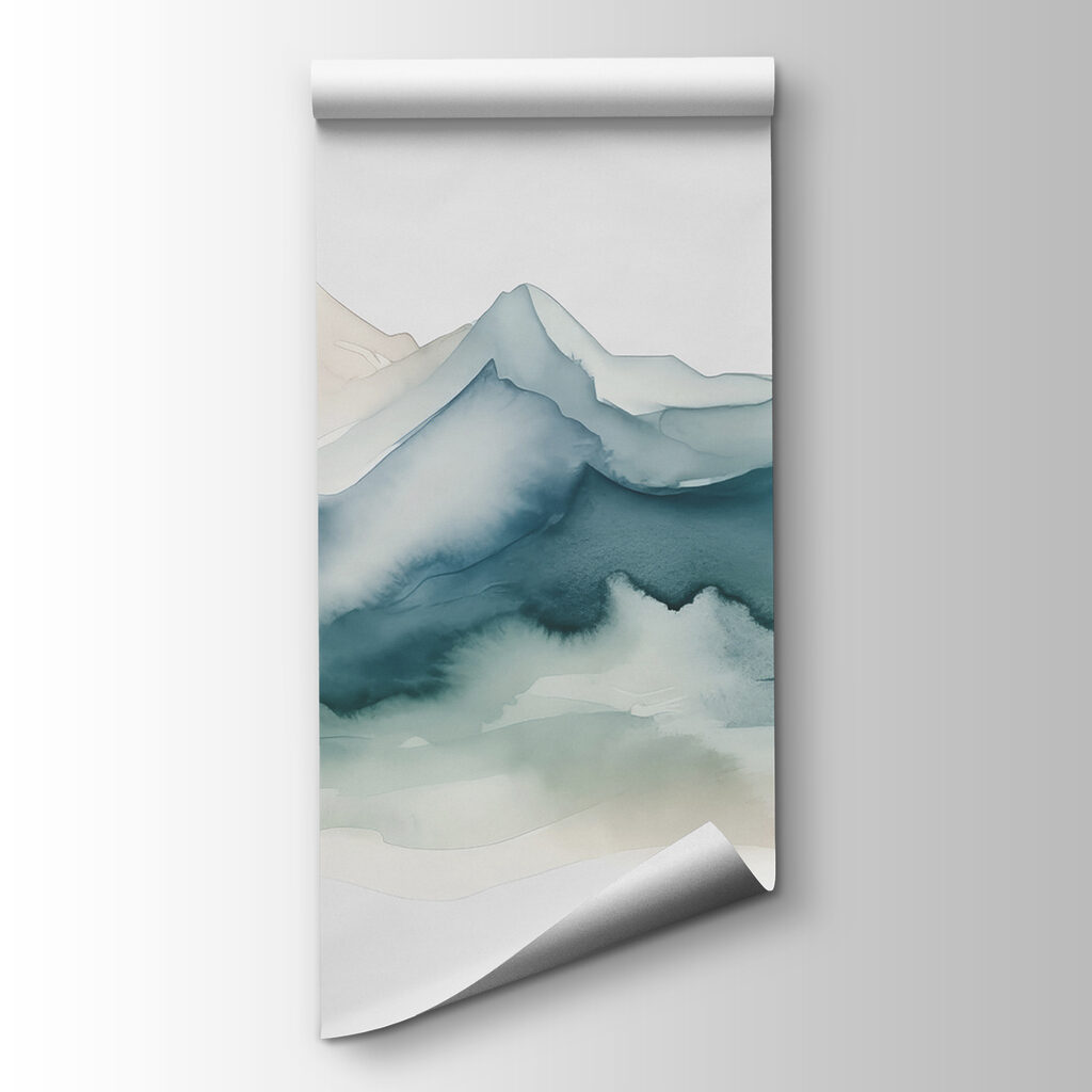 Blauwe bergen in aquarel — productweergave