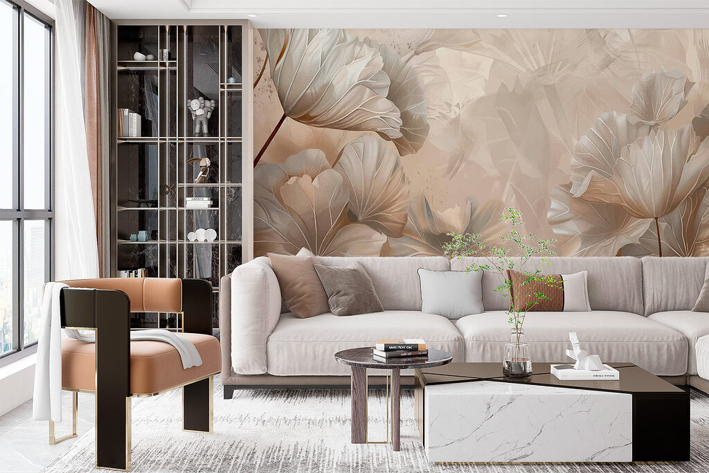 Bloemen in zachte zandtinten — interieur 2