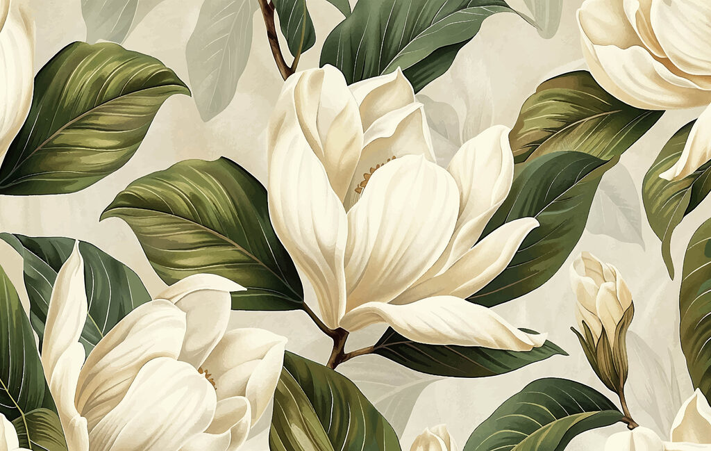 Elegante bloemen in zachte tinten — volledig ontwerp