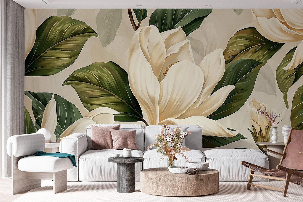 Elegante bloemen in zachte tinten — interieur 2