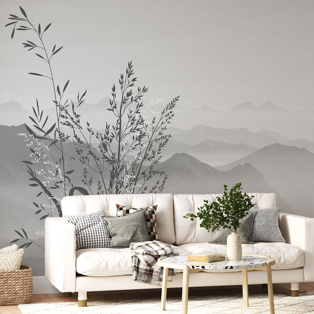 Een landschap met bergen en planten — interieur 2