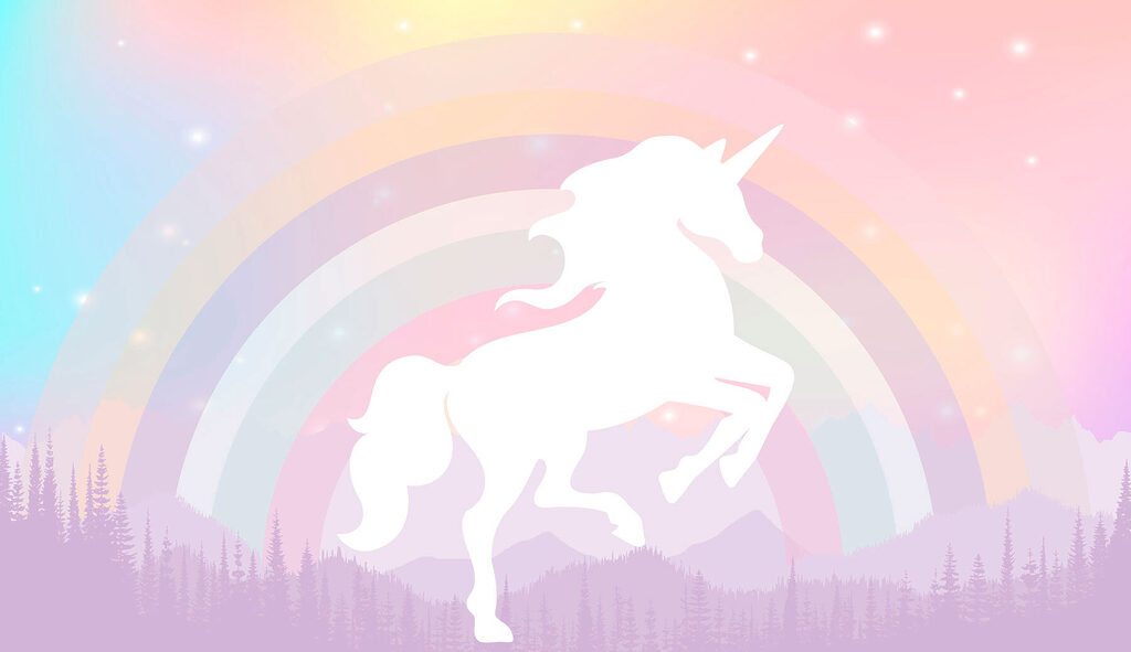 Eenhoorn voor een regenboog — volledig ontwerp