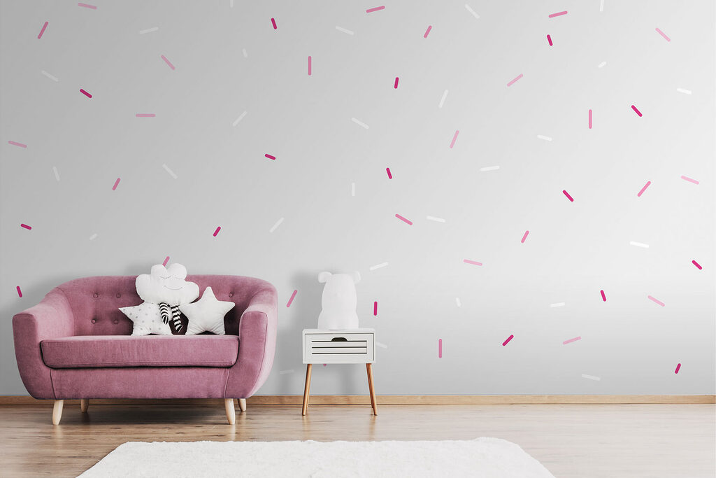 Kleine streepjes dwarrelen neer — interieur 1