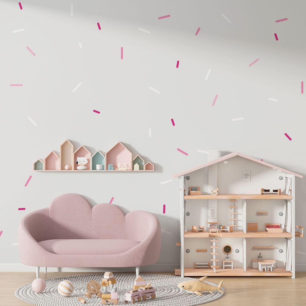 Kleine streepjes dwarrelen neer — interieur 2