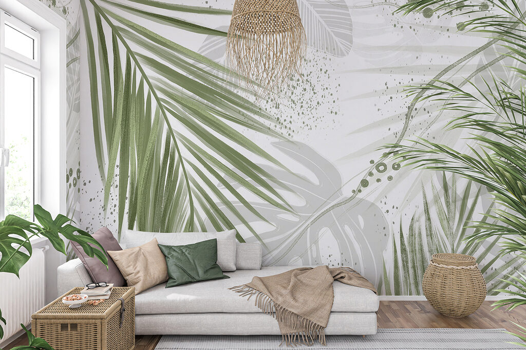 Tropische bladeren in subtiele tinten — interieur 2