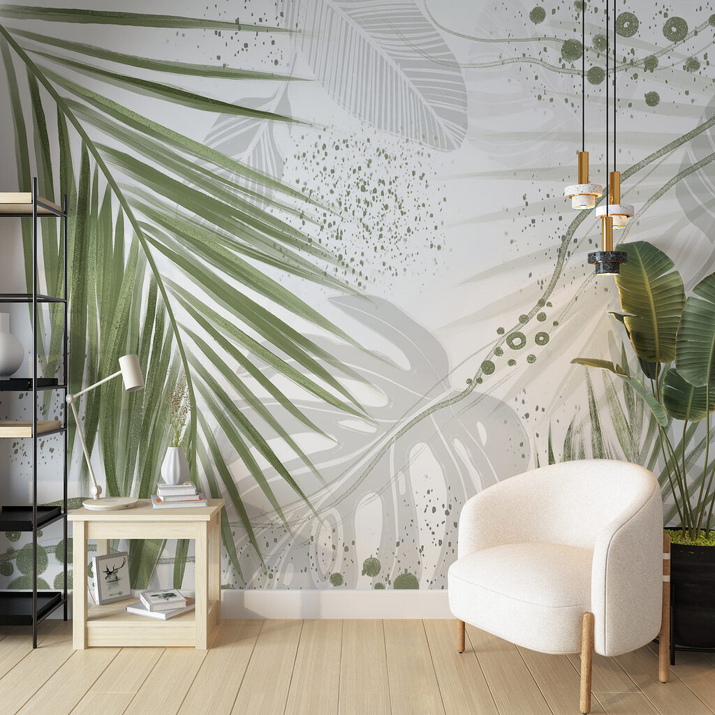 Tropische bladeren in subtiele tinten — interieur 3