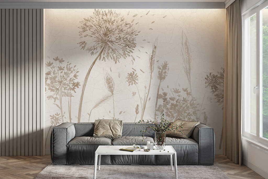 Tekening van paardenbloemen en tarwe — interieur 3