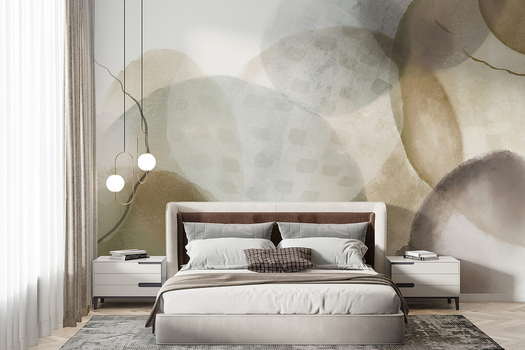 Ronde sluiers in olijfgroen — interieur 3